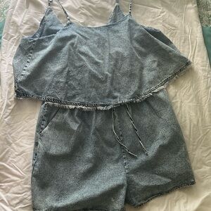 NWT Boutique denim romper L